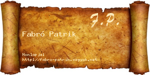 Fabró Patrik névjegykártya