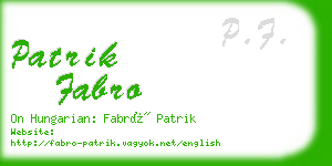 patrik fabro business card